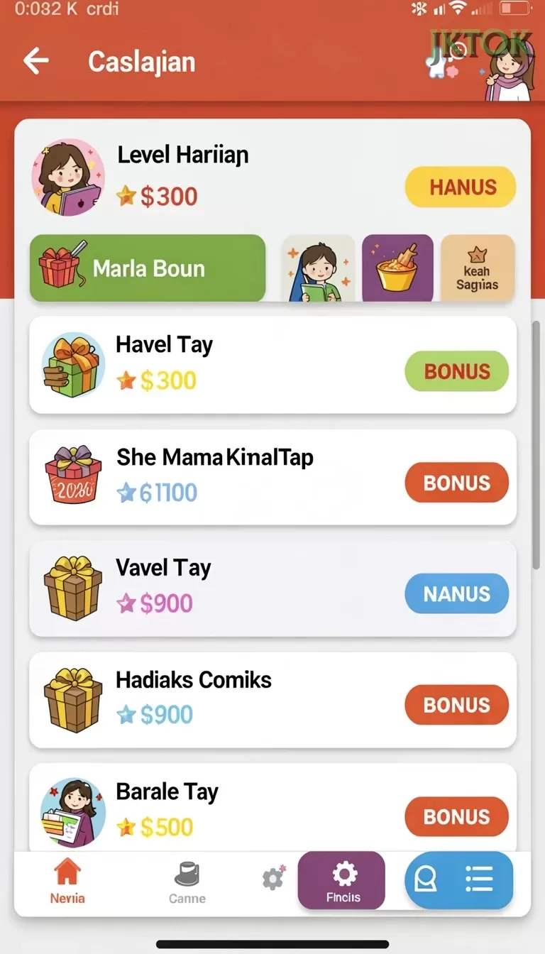 Cuplikan layar MAMIBET — aktivitas