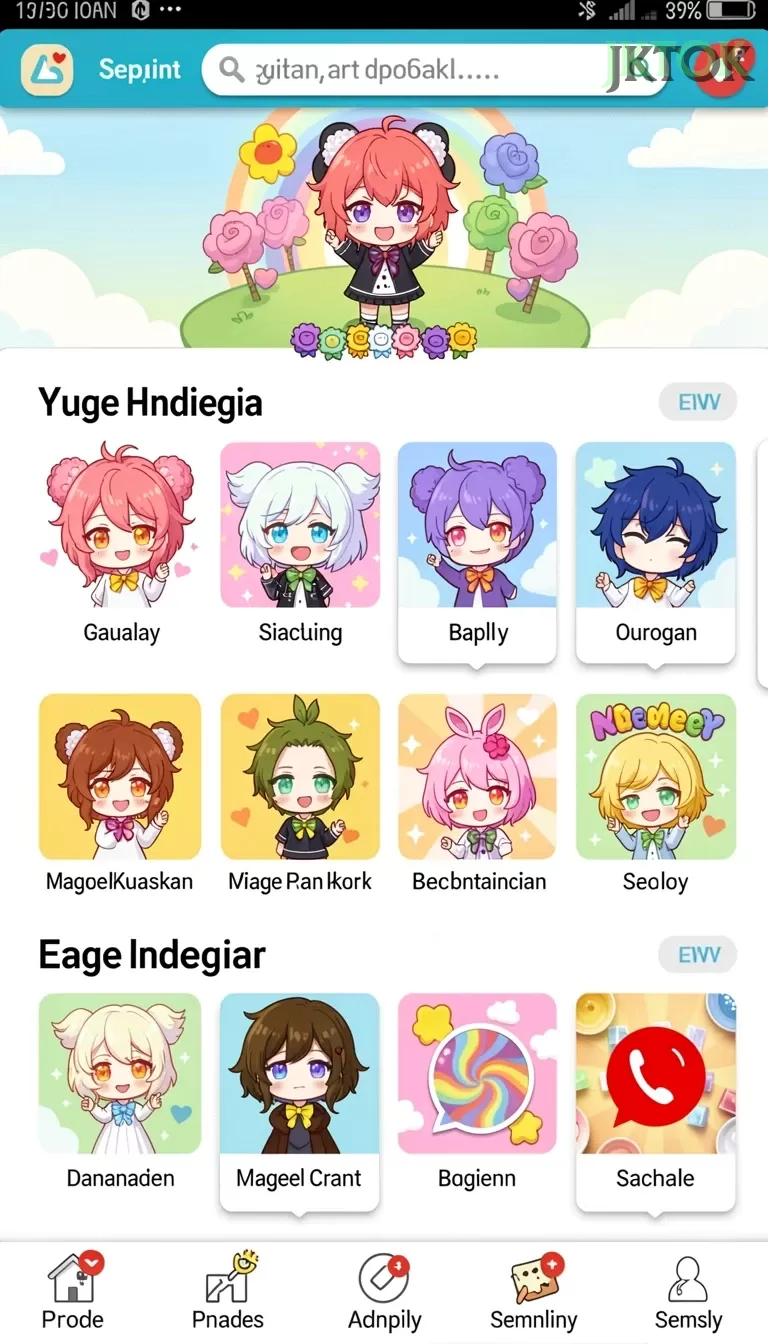 Cuplikan layar TENTOTO — menu navigasi