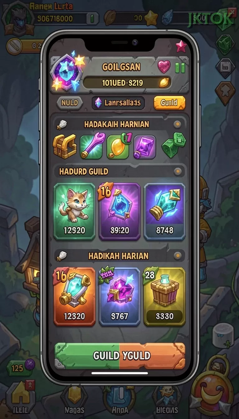 Cuplikan layar KANGTOTO — menu navigasi